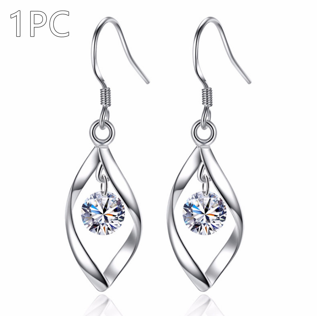 Zircon Reduction Silver Earrings