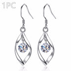 Zircon Reduction Silver Earrings