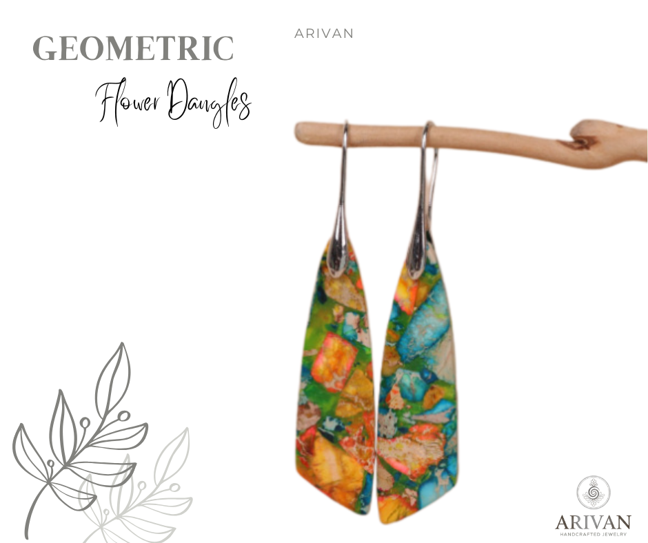 Fashion Geometric Flower Dangle Earrings