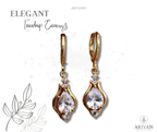 Elegant Teardrop Earrings with Purple Zircon