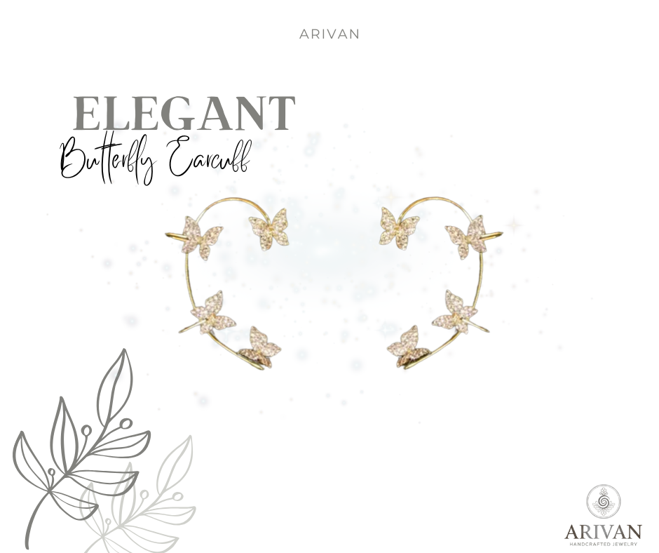 Stylish Butterfly Ear Cuff and Hook Earrings Jewelry