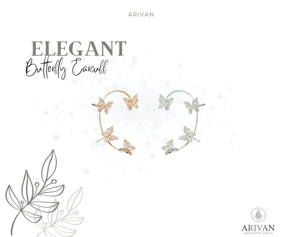 Stylish Butterfly Ear Cuff and Hook Earrings Jewelry