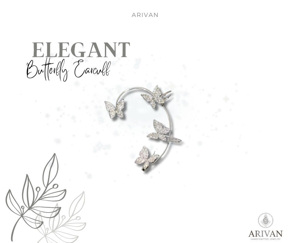 Stylish Butterfly Ear Cuff and Hook Earrings Jewelry