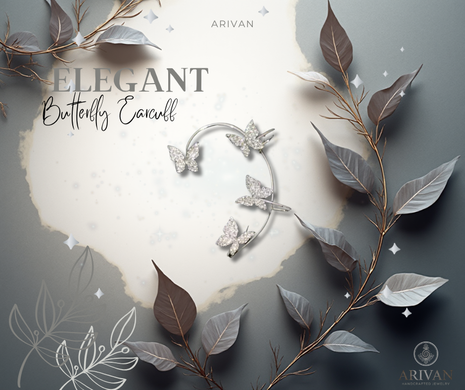 Stylish Butterfly Ear Cuff and Hook Earrings Jewelry